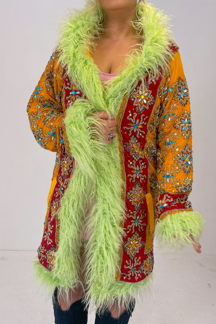 Sari Coat L Hooded Daisy