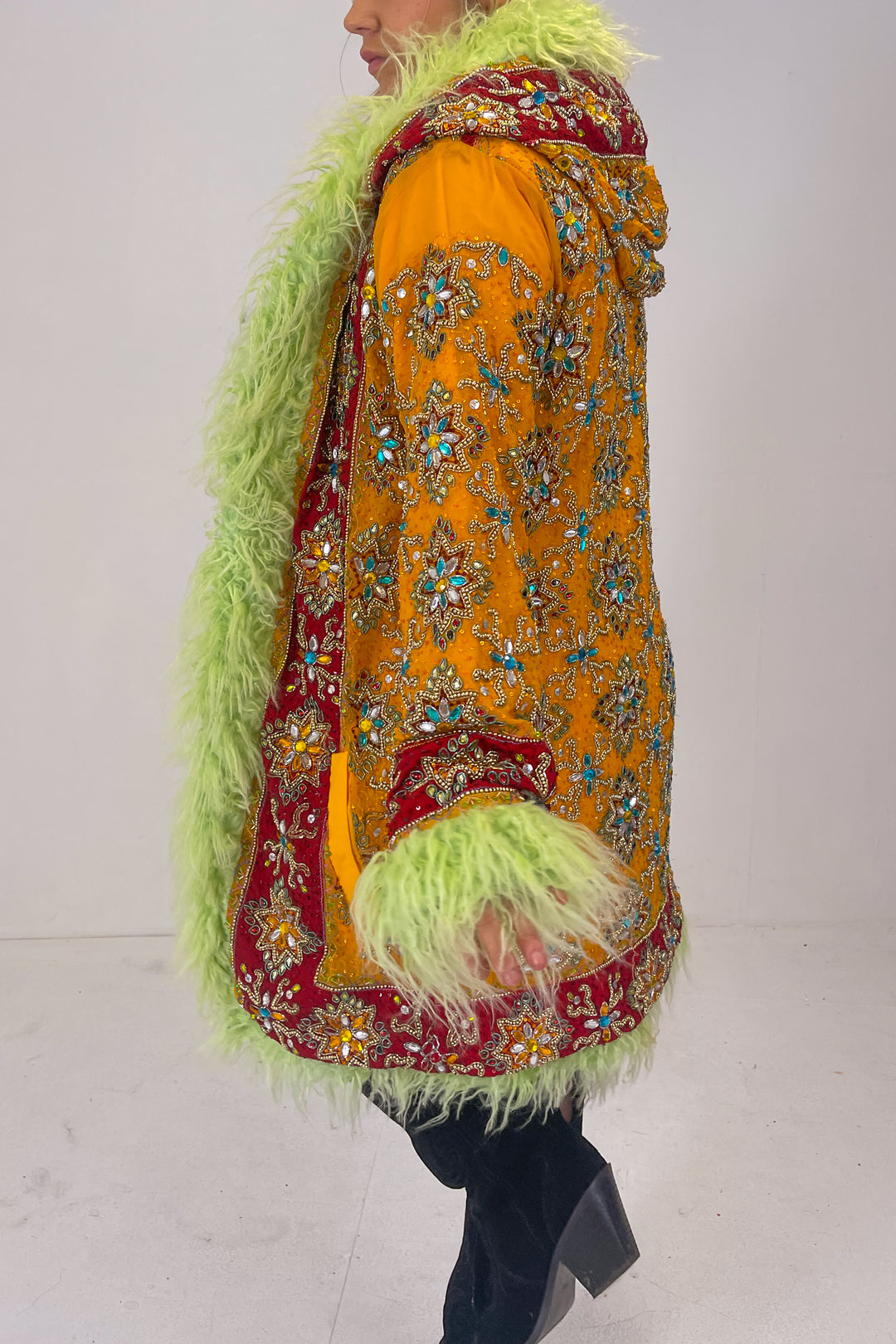 Sari Coat L Hooded Daisy