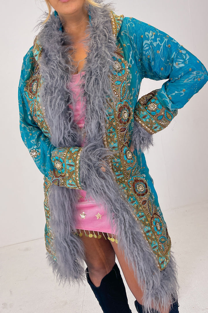 Sari Coat L Hooded Raven
