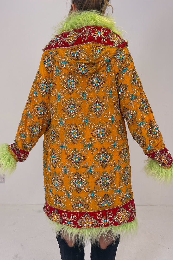 Sari Coat L Hooded Daisy