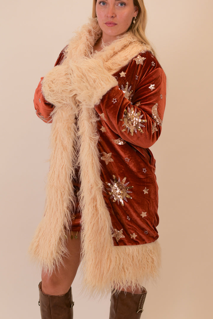 The Phase Sequin Coat | Rust