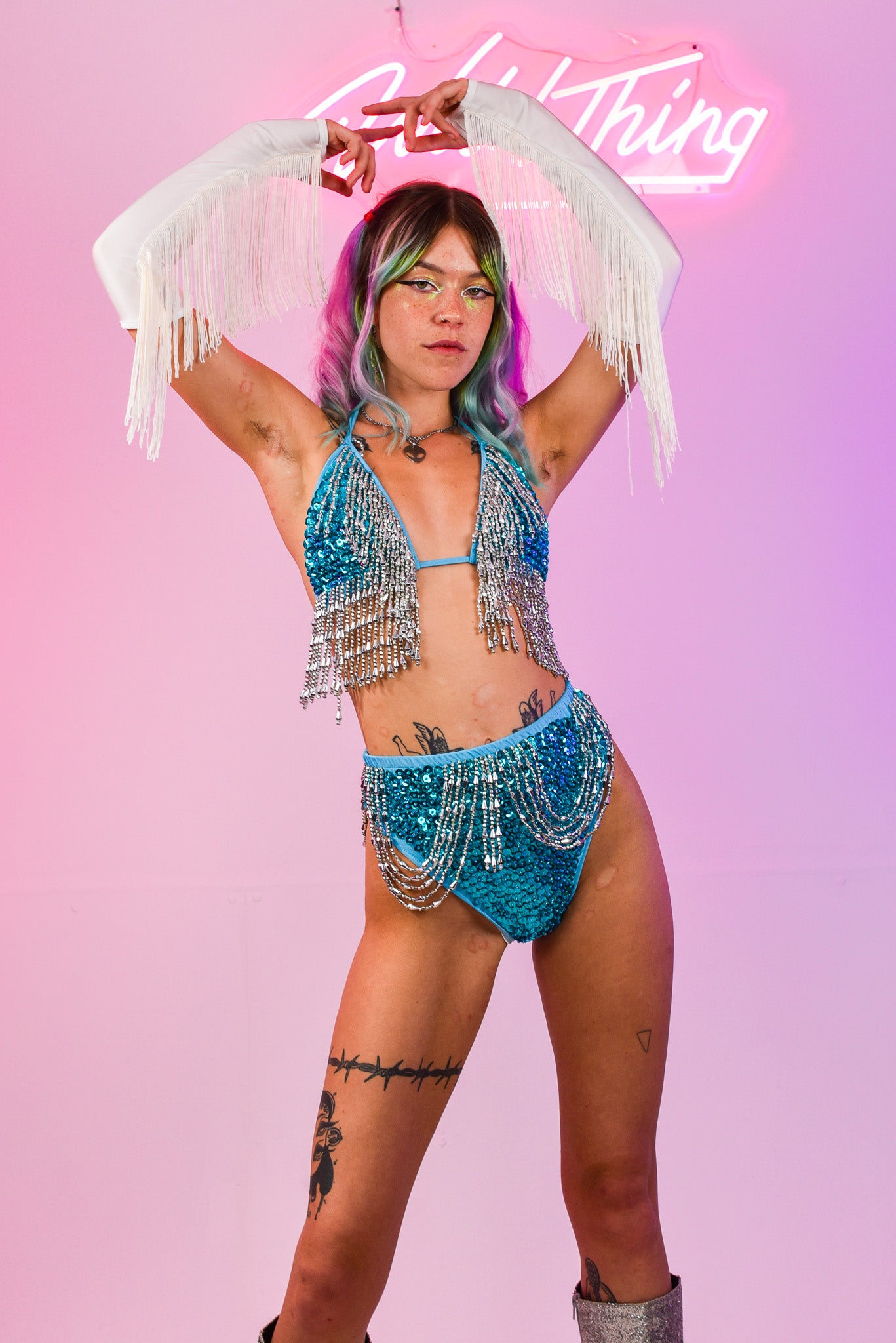 Mandy Aqua Bikini Set | Rave &amp; Festival Fashion