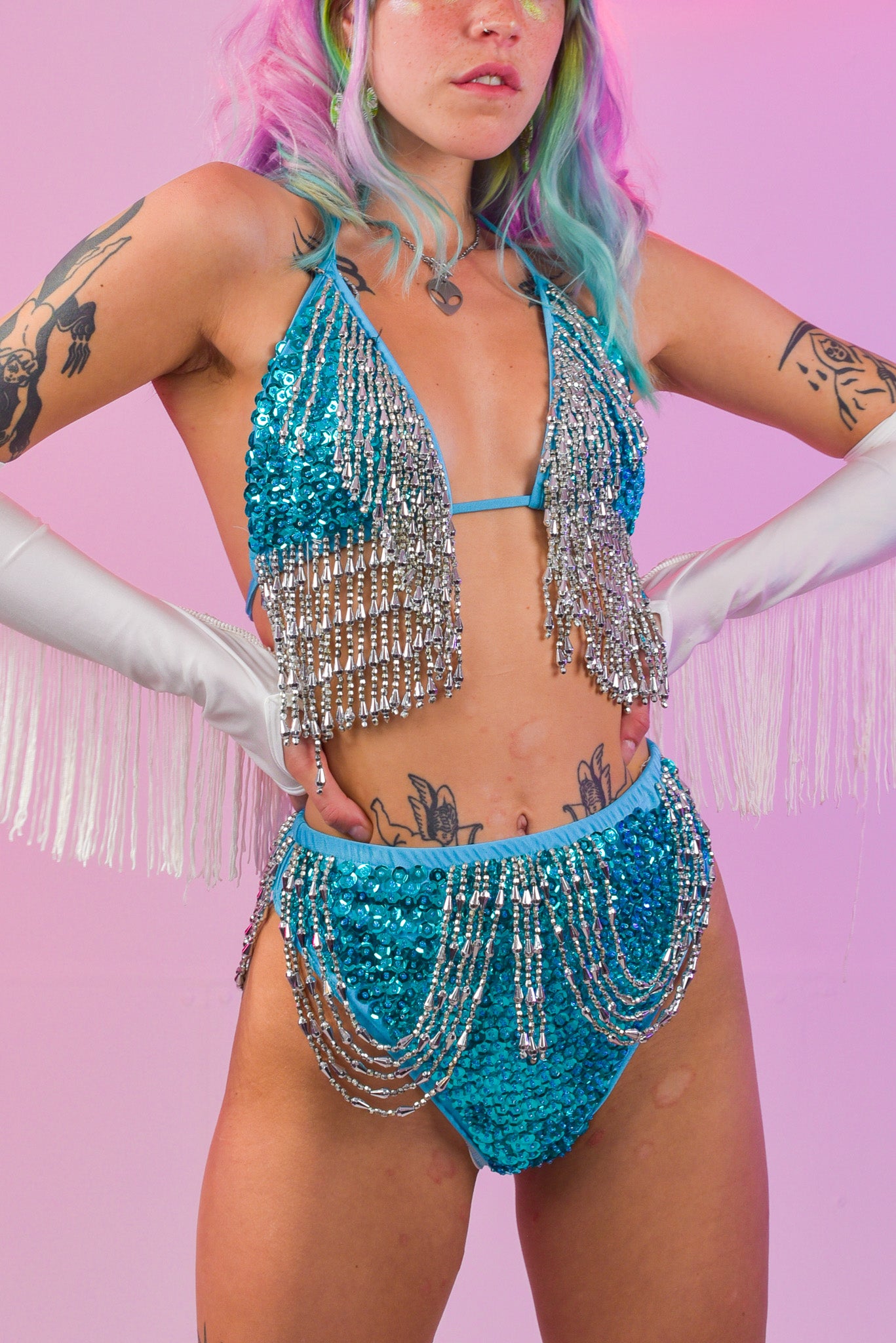 Mandy Aqua Bikini Set | Rave &amp; Festival Fashion
