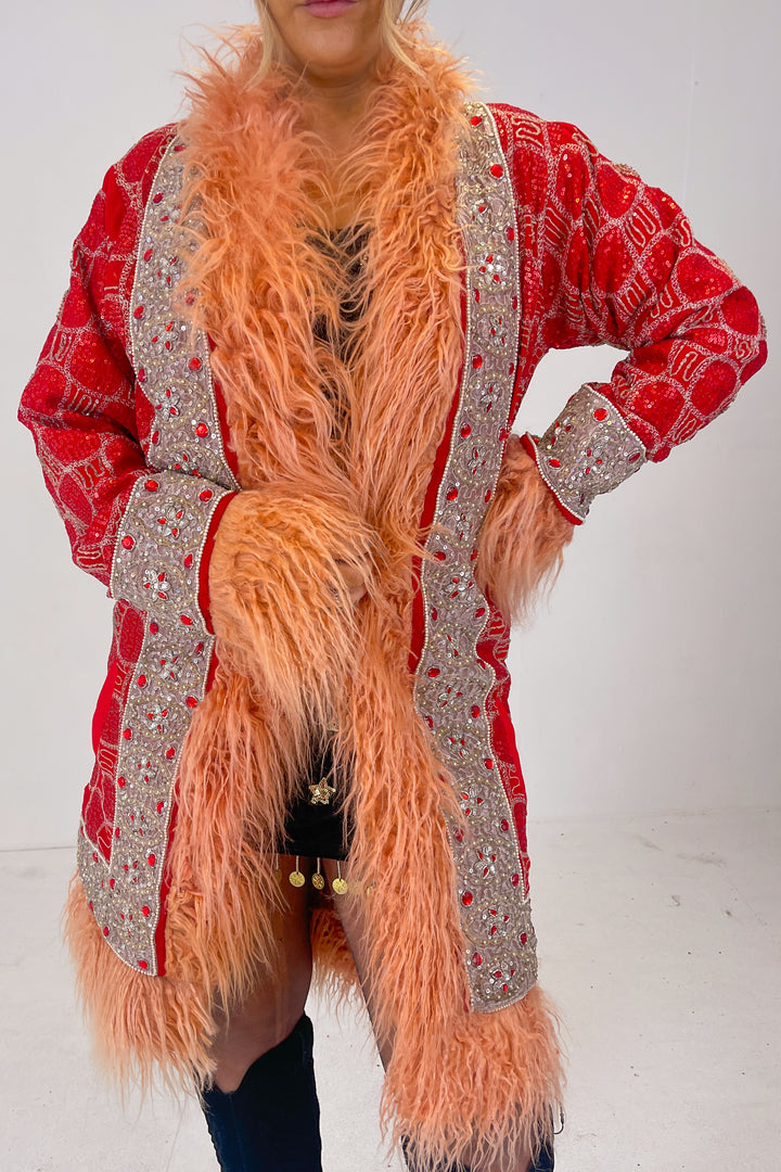 Sari Coat L Ruby