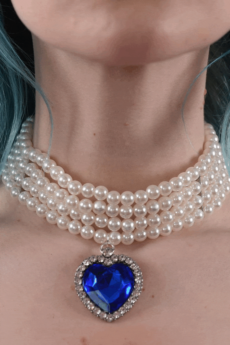 Princess Pearl necklace choker | Pink | Red | Blue | Rave &amp; Festival Fashion