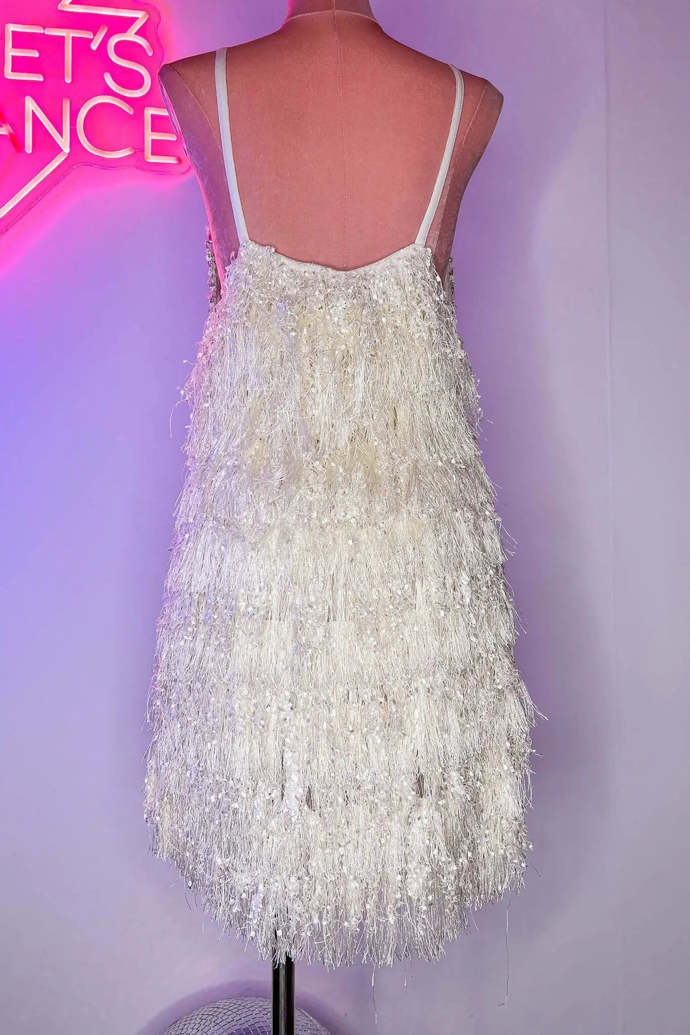 Fringe White Sequin Dress | Rave &amp; Festival Fashion