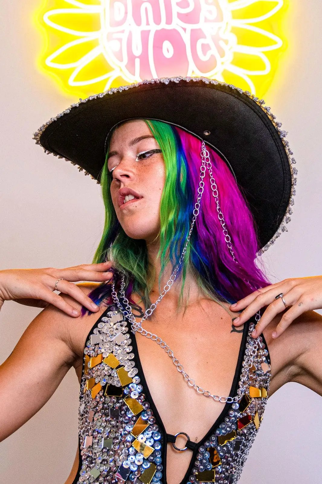 Molly Mirror Cowboy Hat | Rave &amp; Festival Fashion