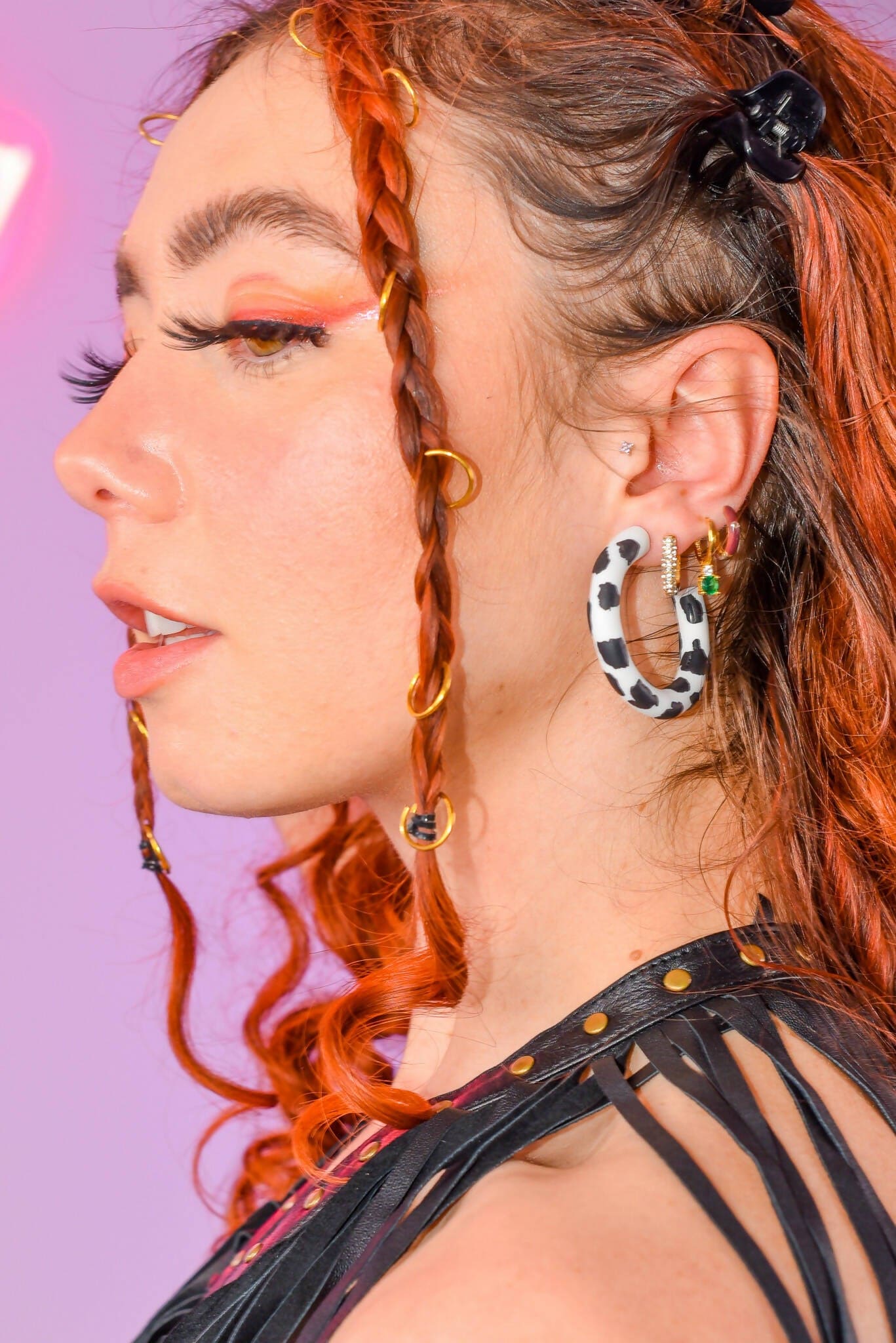 Polymer clay cow print hoop earrings | Rave &amp; Festival Fashion