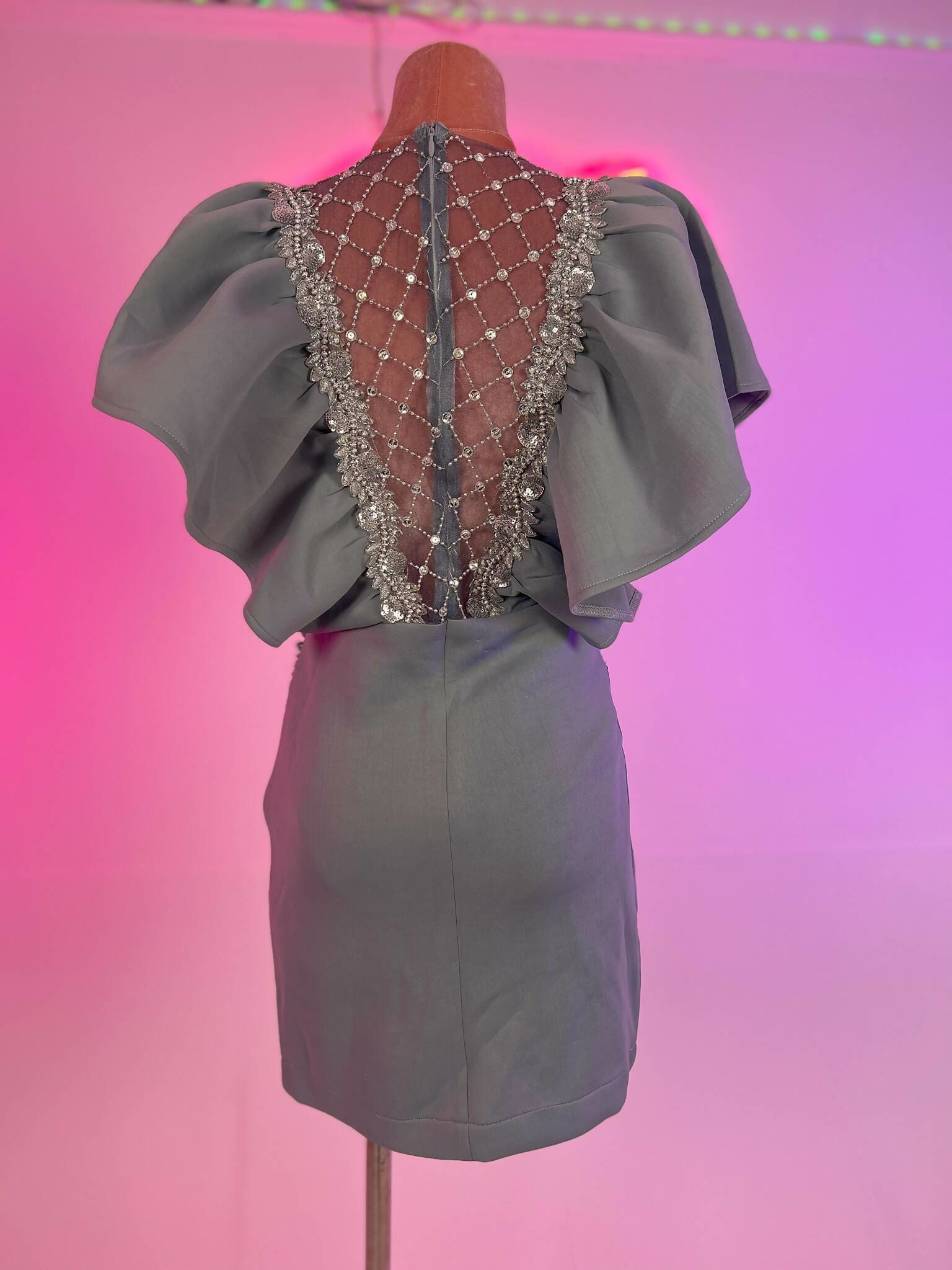 Ruffle silver Mesh Dress | Rave &amp; Festival Fashion