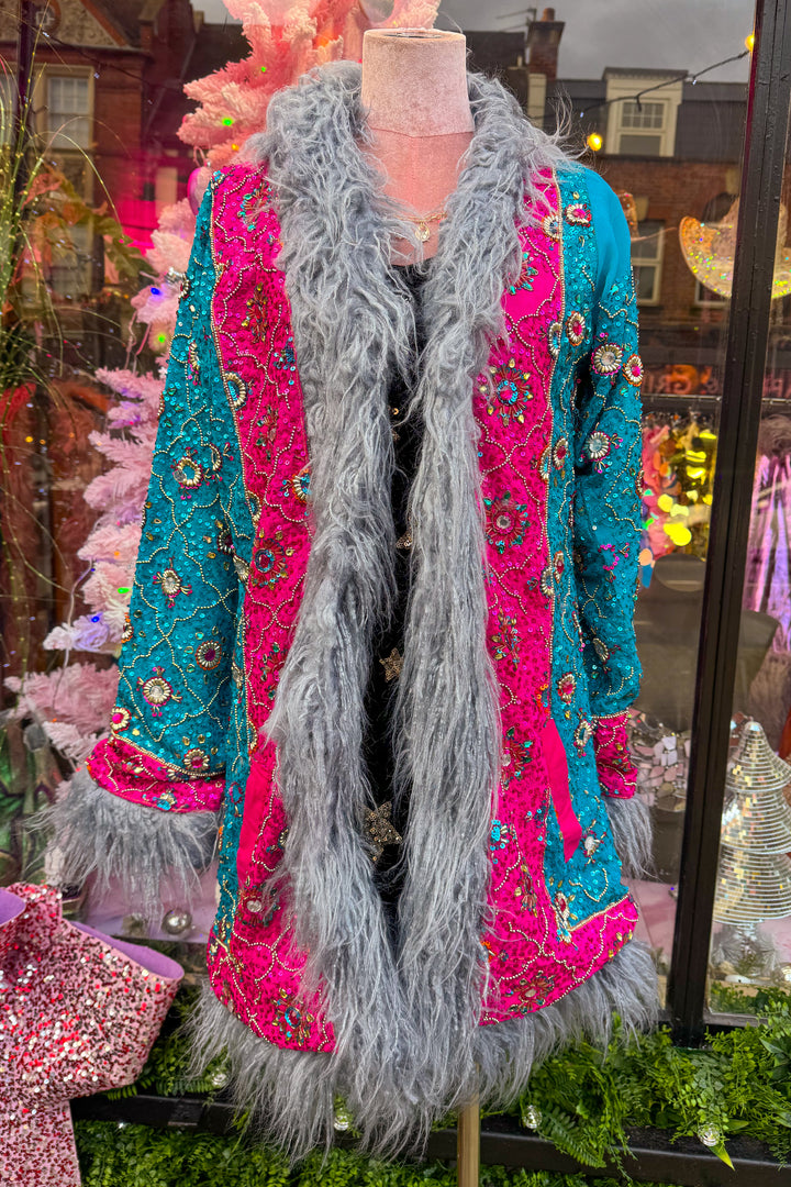 Sari Coat Ocean | UK size 10-12