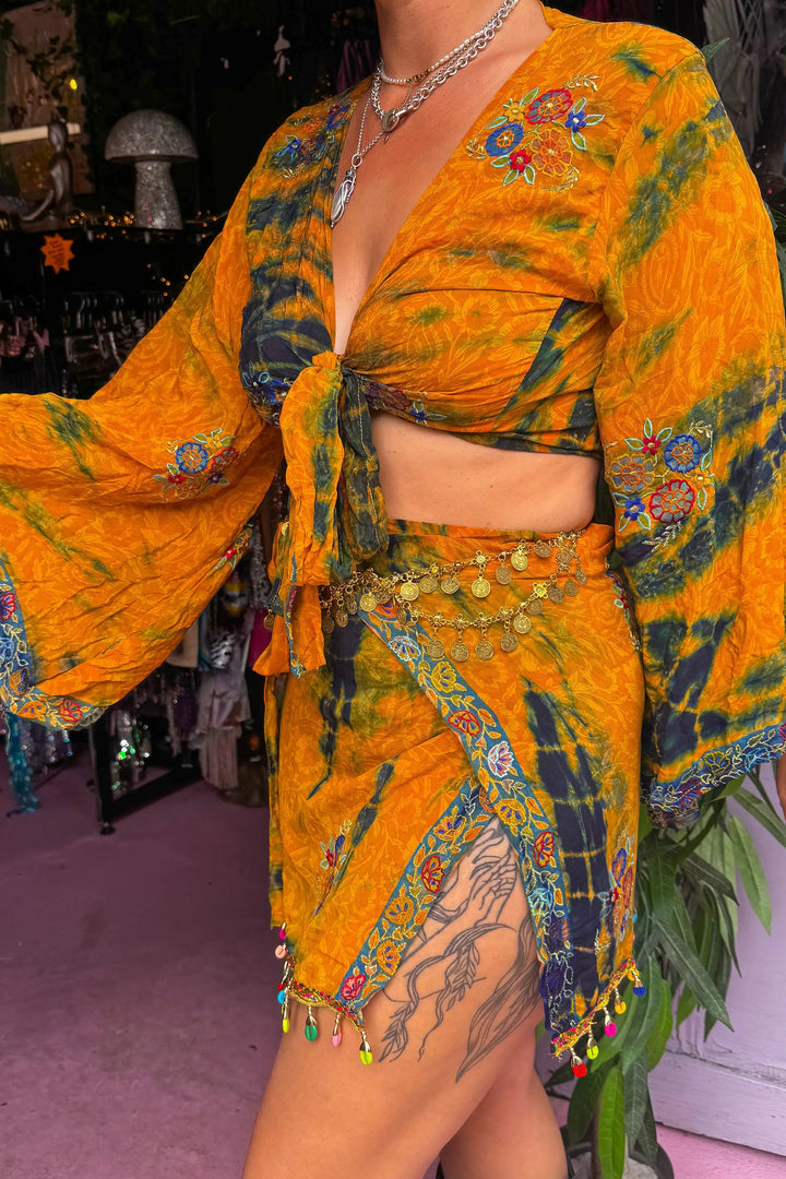 Tiger Skirt Bell Sleeve Set