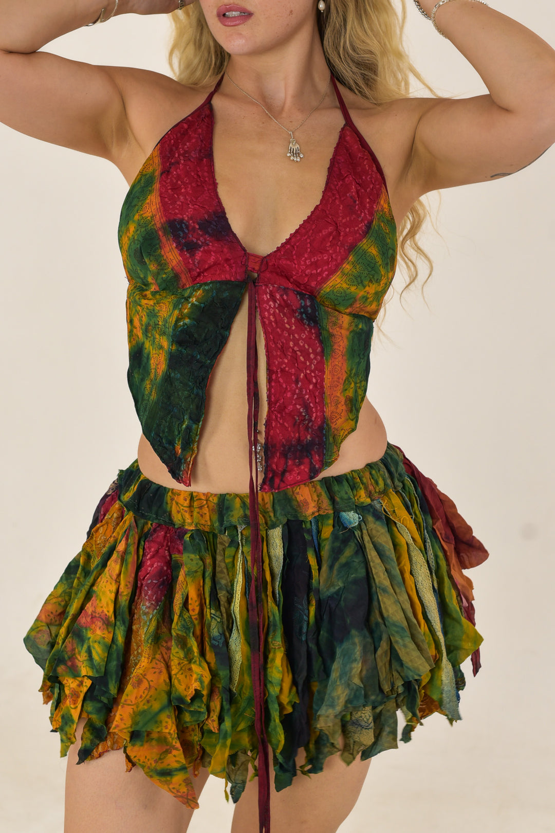 Earth Child: Butterfly Top and Rag Skirt Set