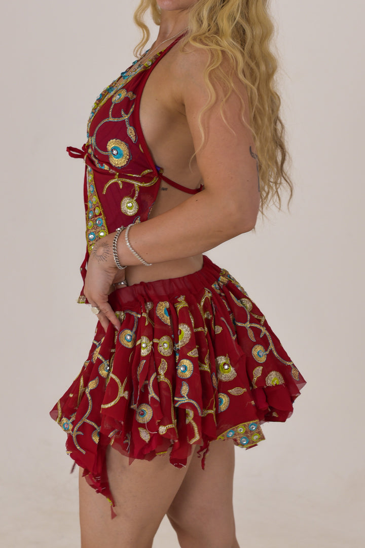 Festival Soul: Butterfly top and rag skirt set