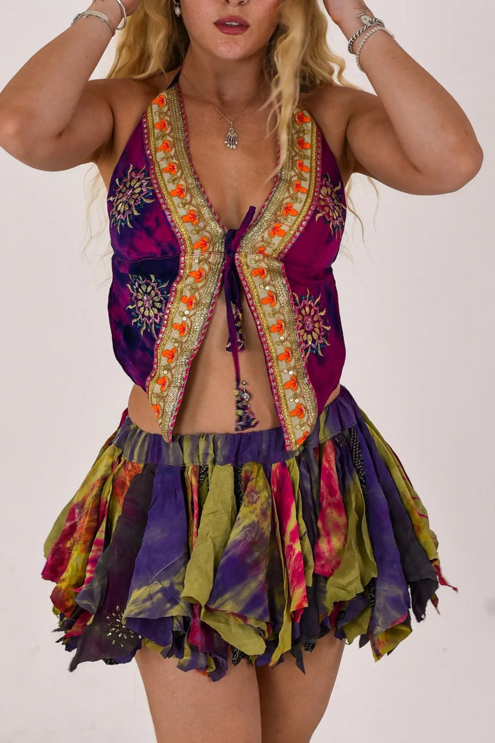 Dancing Sky: Butterfly top and rag skirt set