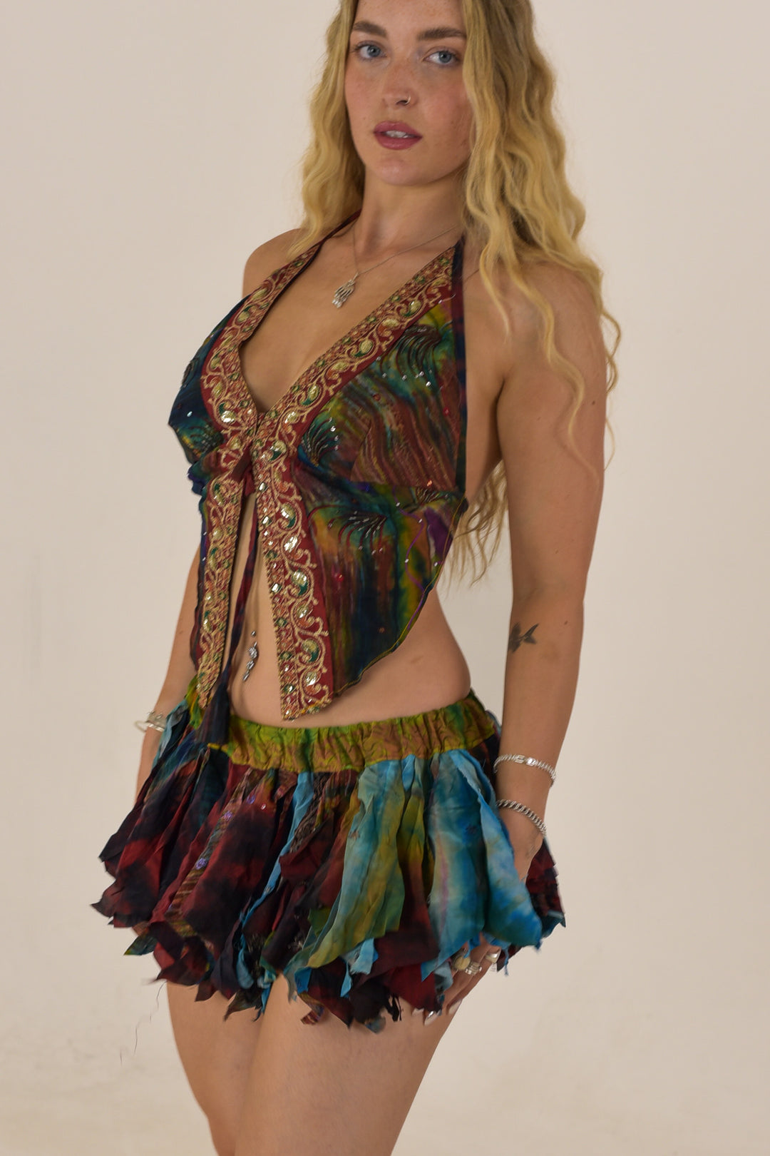 Woodstock: Butterfly top and rag skirt set