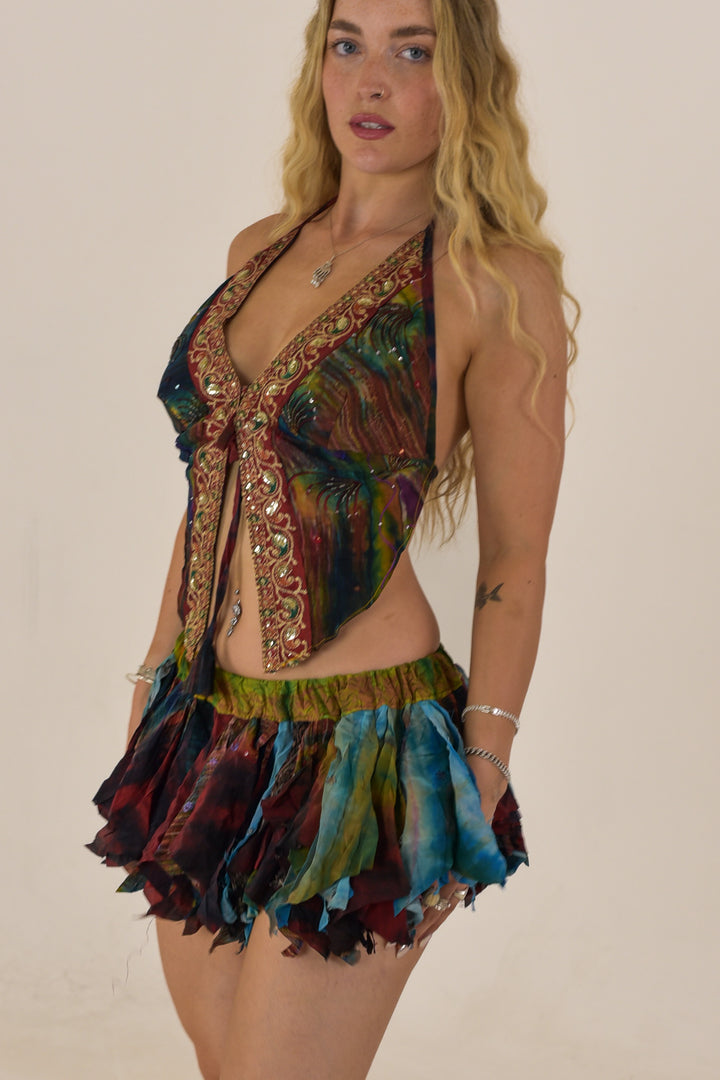 Woodstock: Butterfly top and rag skirt set