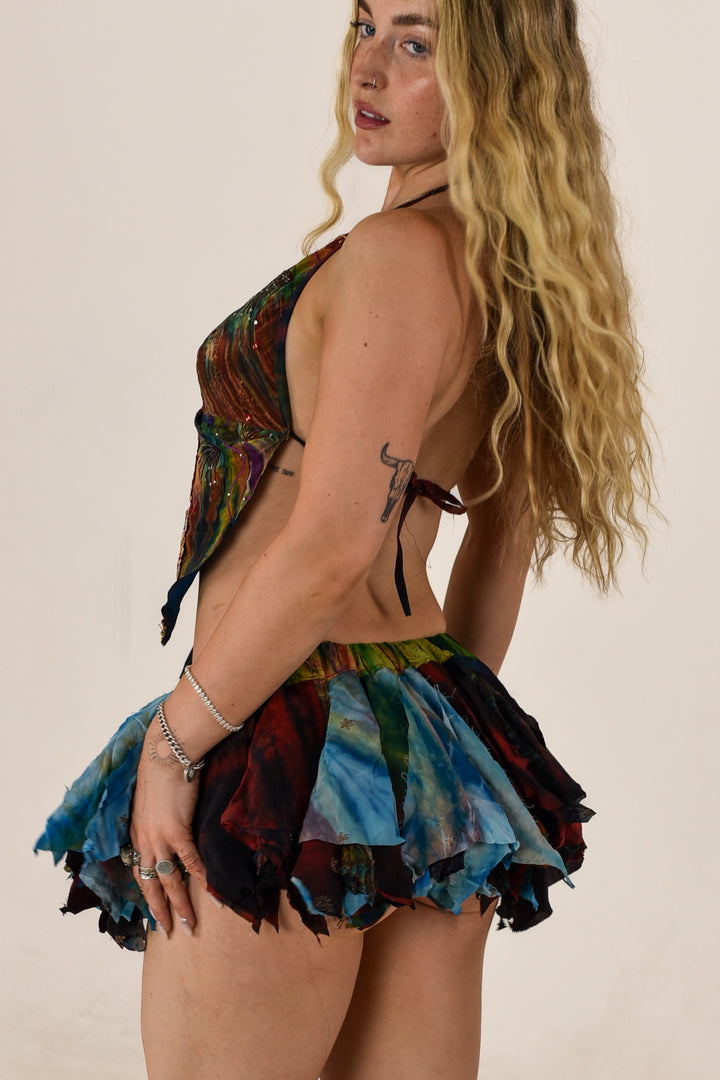 Woodstock: Butterfly top and rag skirt set