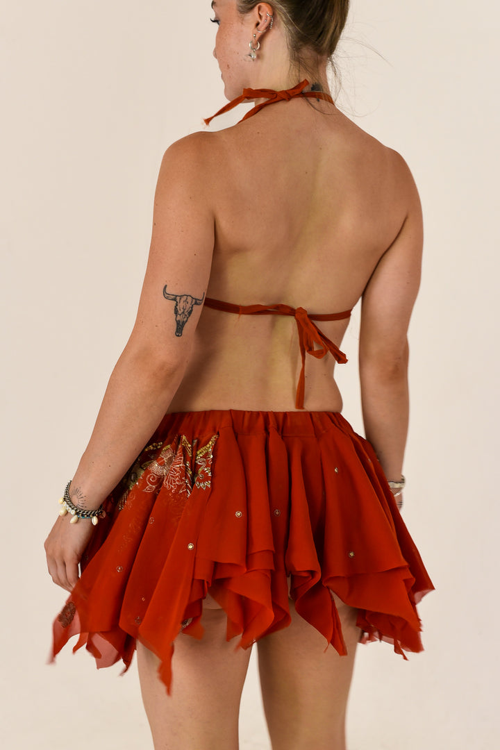 Pixie Halter Top &amp; Rag Skirt Set
