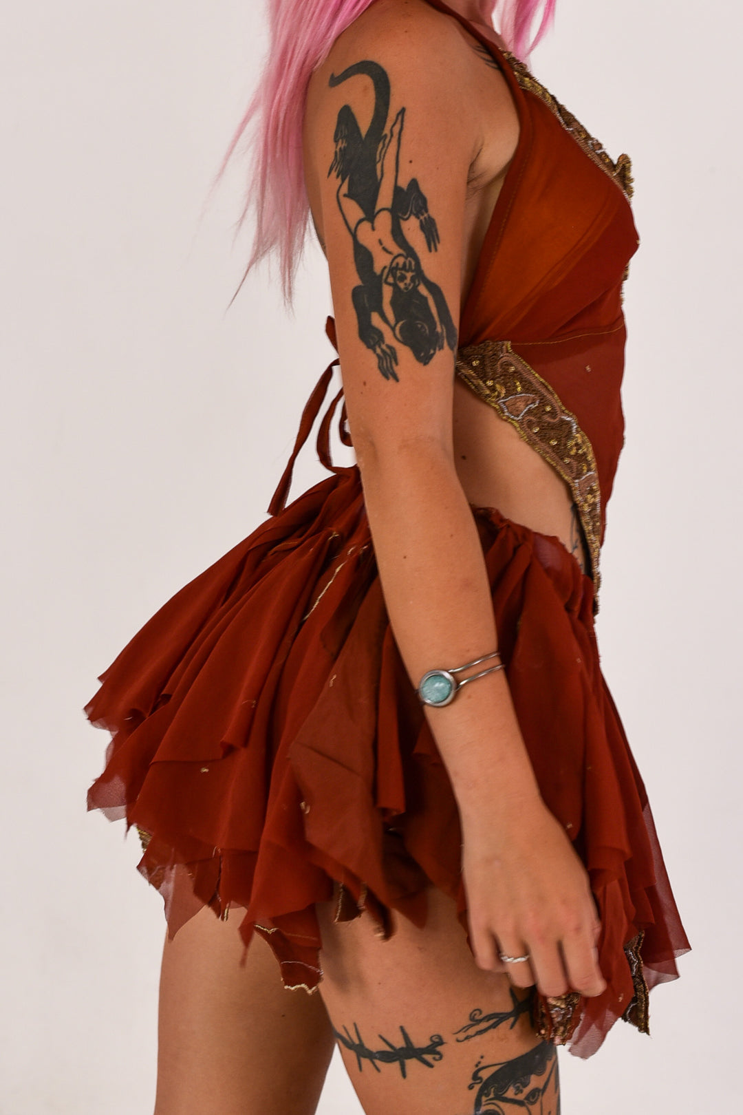 Flora Halter Top &amp; Rag Skirt Set
