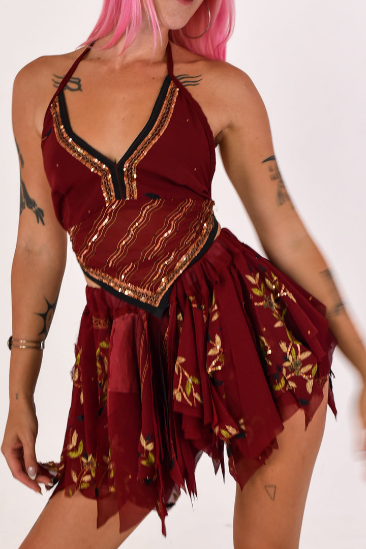 Hazel Halter Top and Skirt Set
