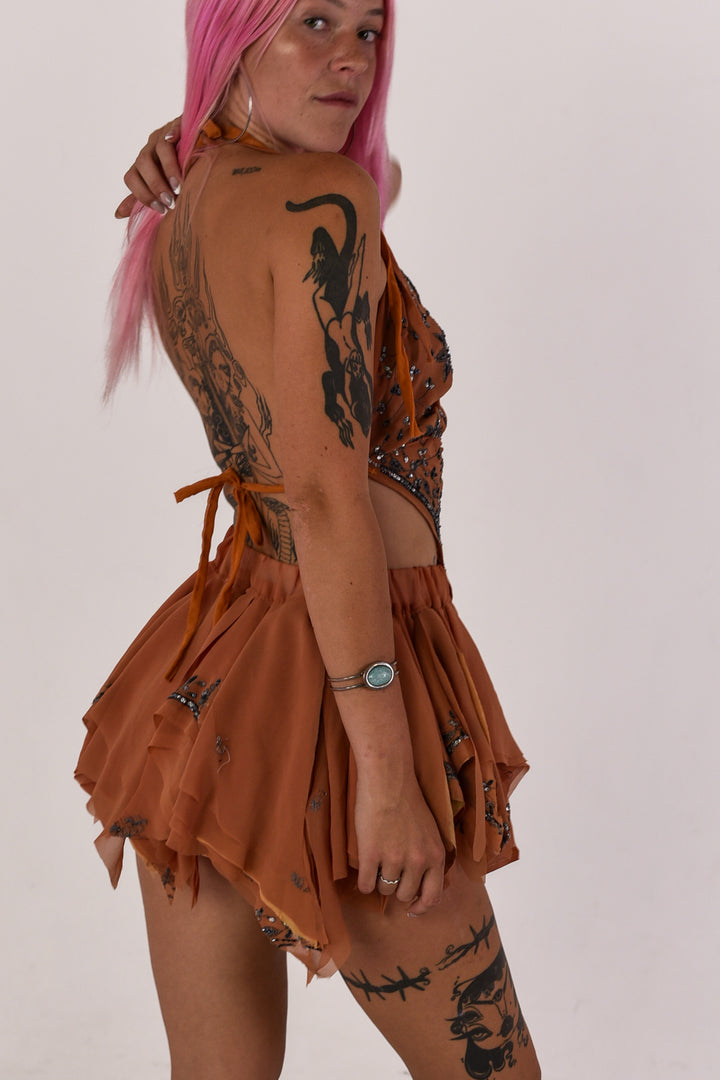 Desert Dusk Halter Top and Skirt Set