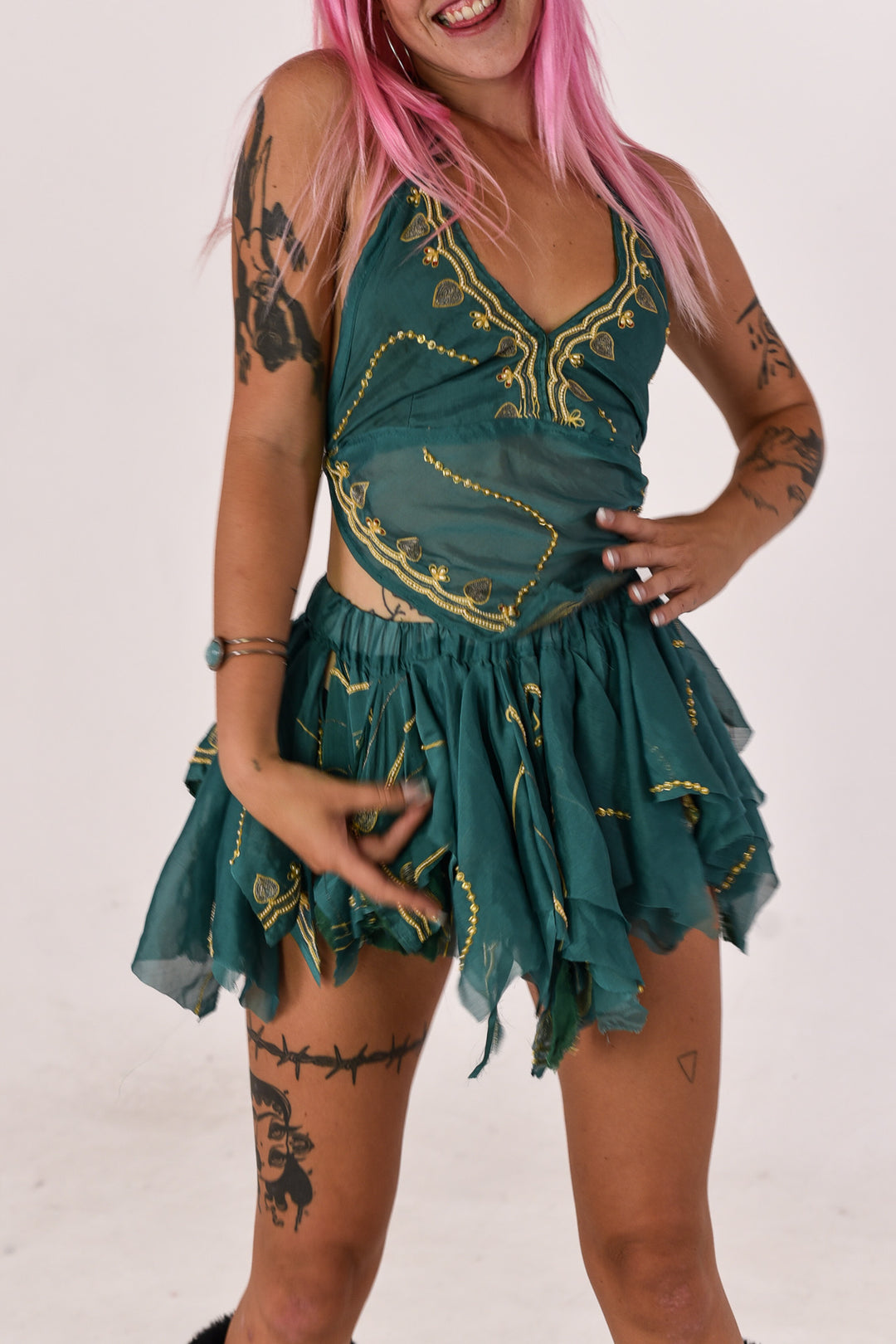 Mystic Lagoon Halter Top and Skirt Set