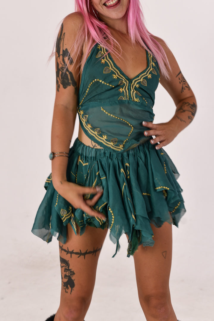 Mystic Lagoon Halter Top and Skirt Set
