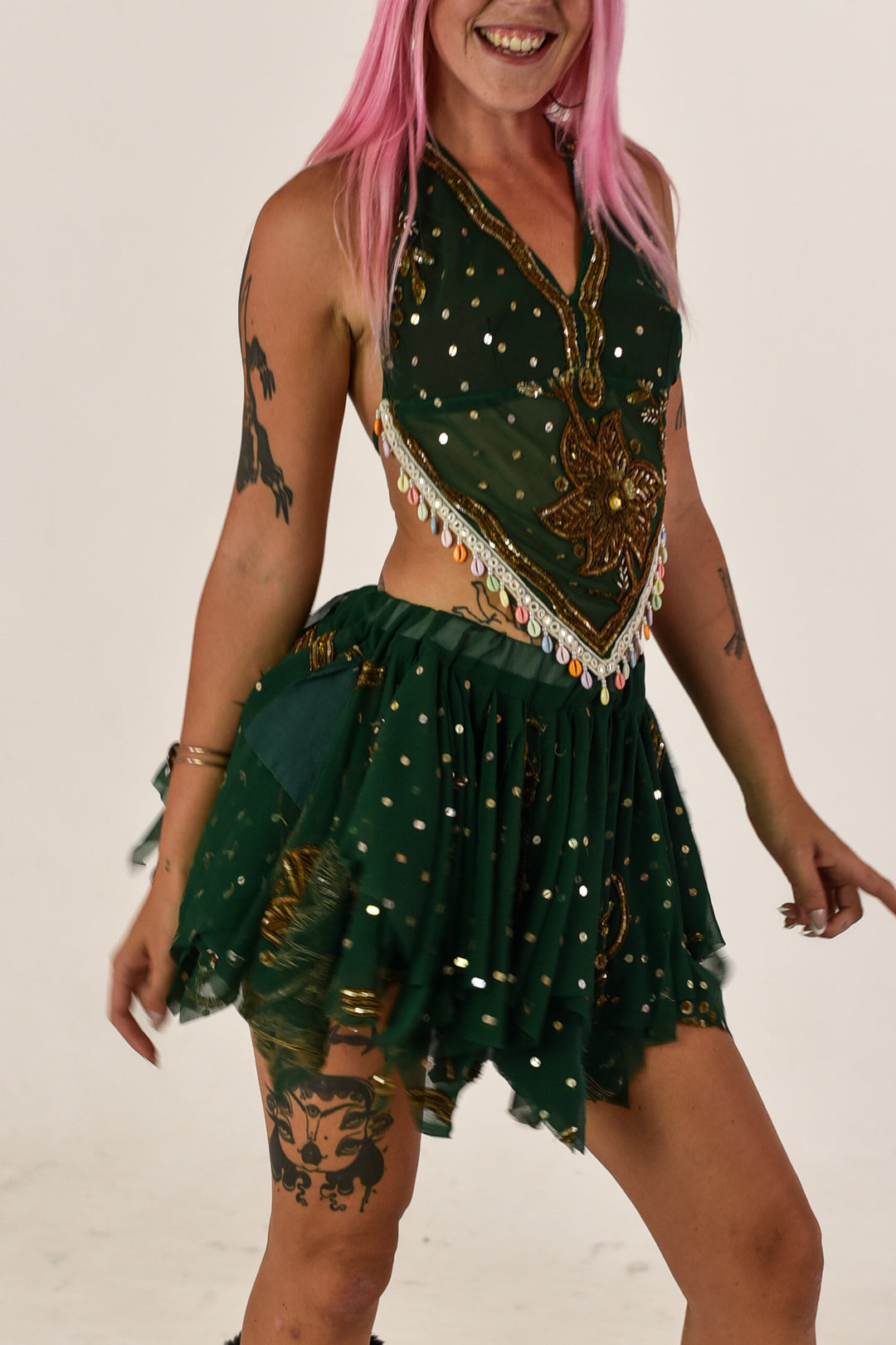 Enchanted Forest Halter Top and Skirt Set