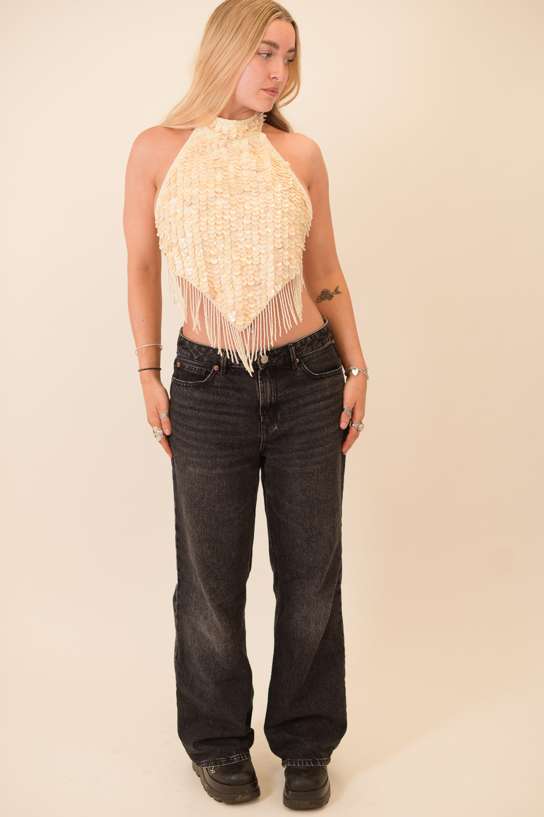 Oceana Cream Shell Top