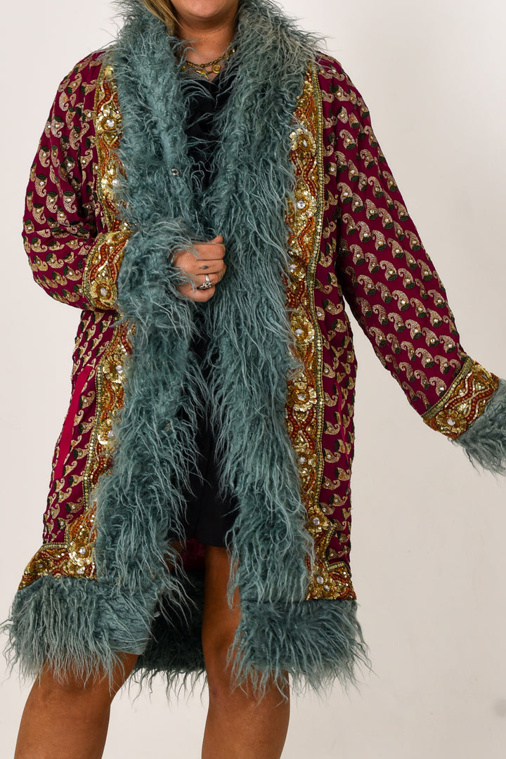 Sari Coat Fern | Size XL UK 14-16
