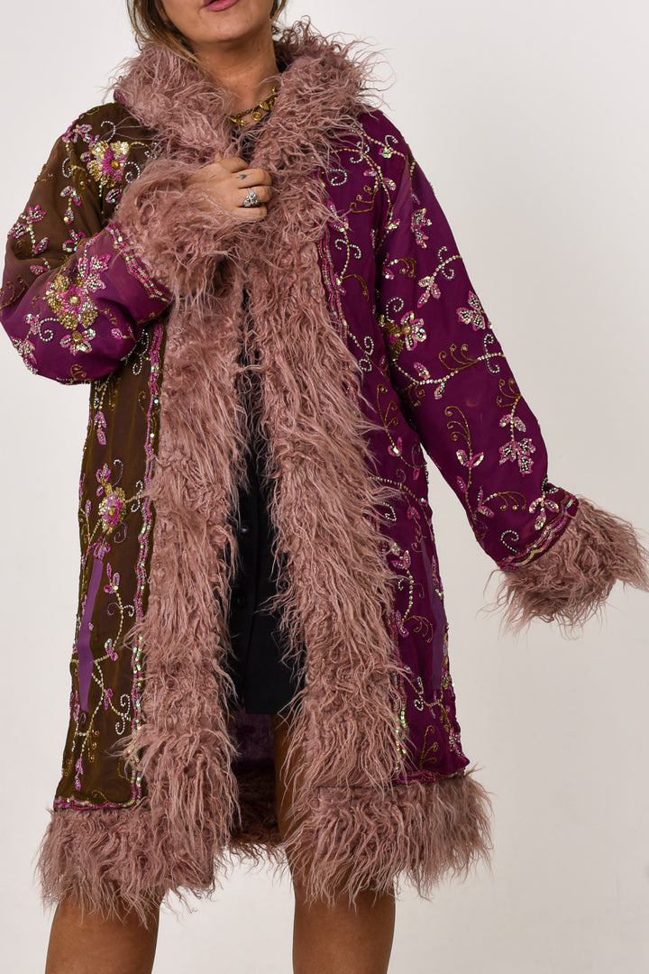 Sari Coat Bramble | Size XL UK 14-16