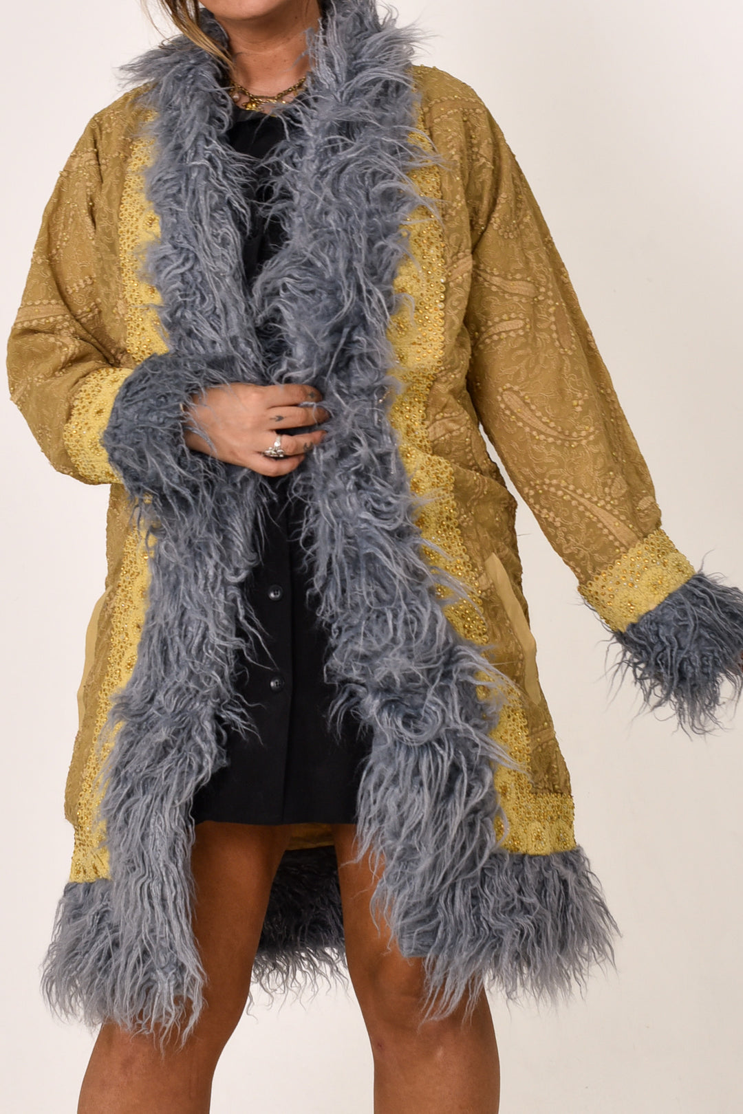 Sari Coat Olive | Size L UK 14
