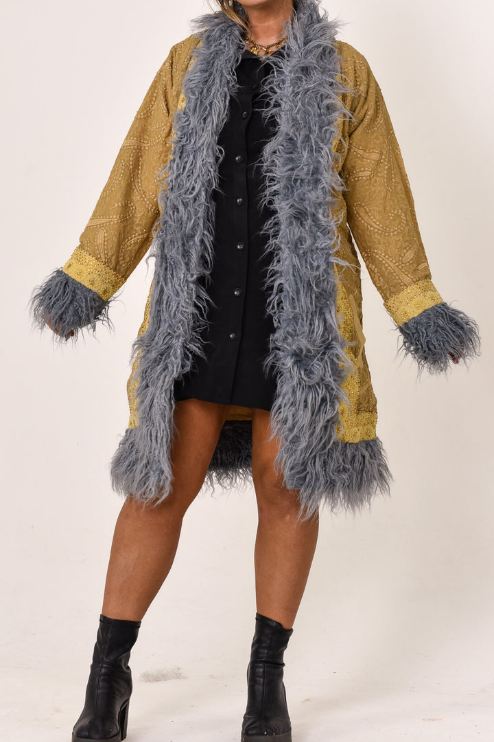 Sari Coat Olive | Size L UK 14