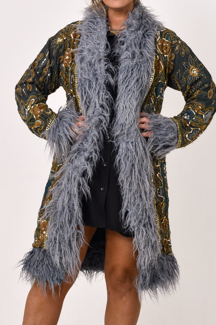 Sari Coat Moss | Size L UK 14