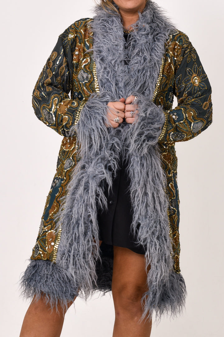 Sari Coat Moss | Size L UK 14
