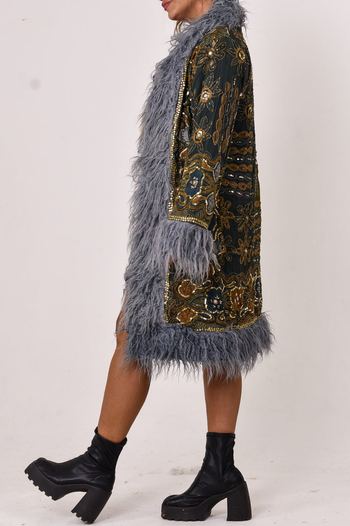 Sari Coat Moss | Size L UK 14