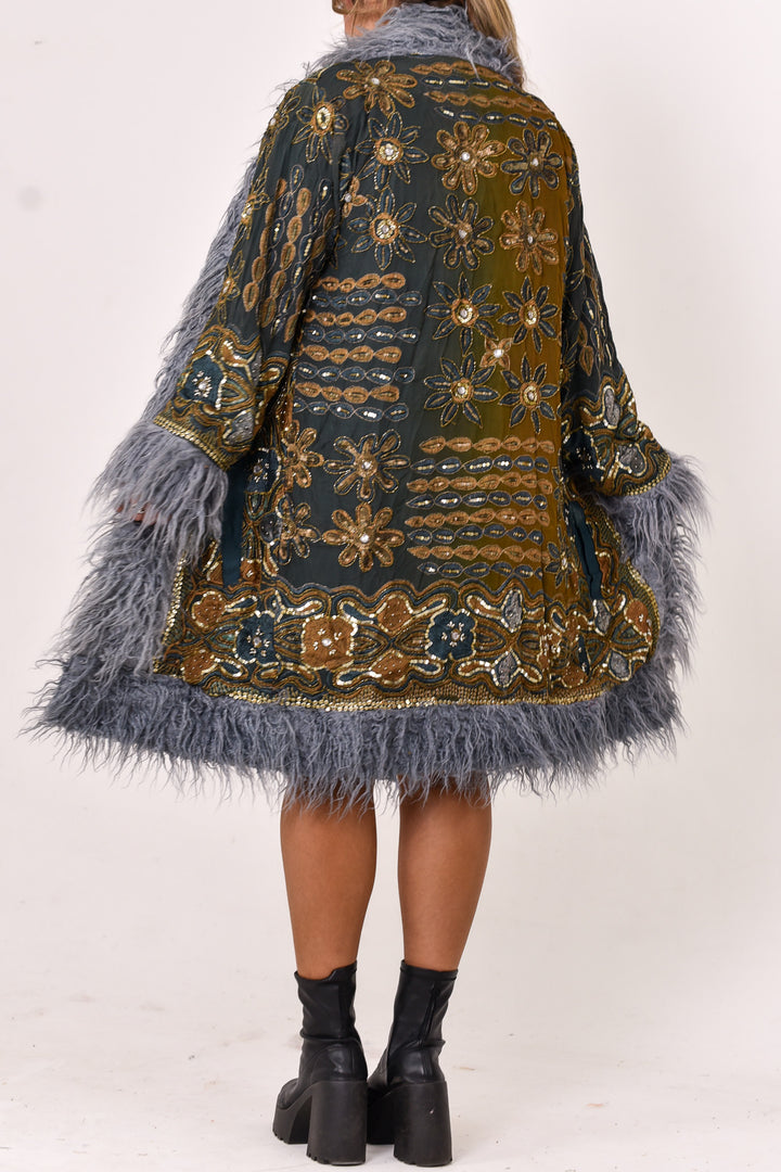 Sari Coat Moss | Size L UK 14