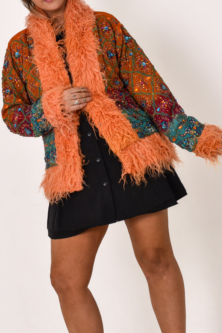 Sari Coat Foxglove | Size L UK 14
