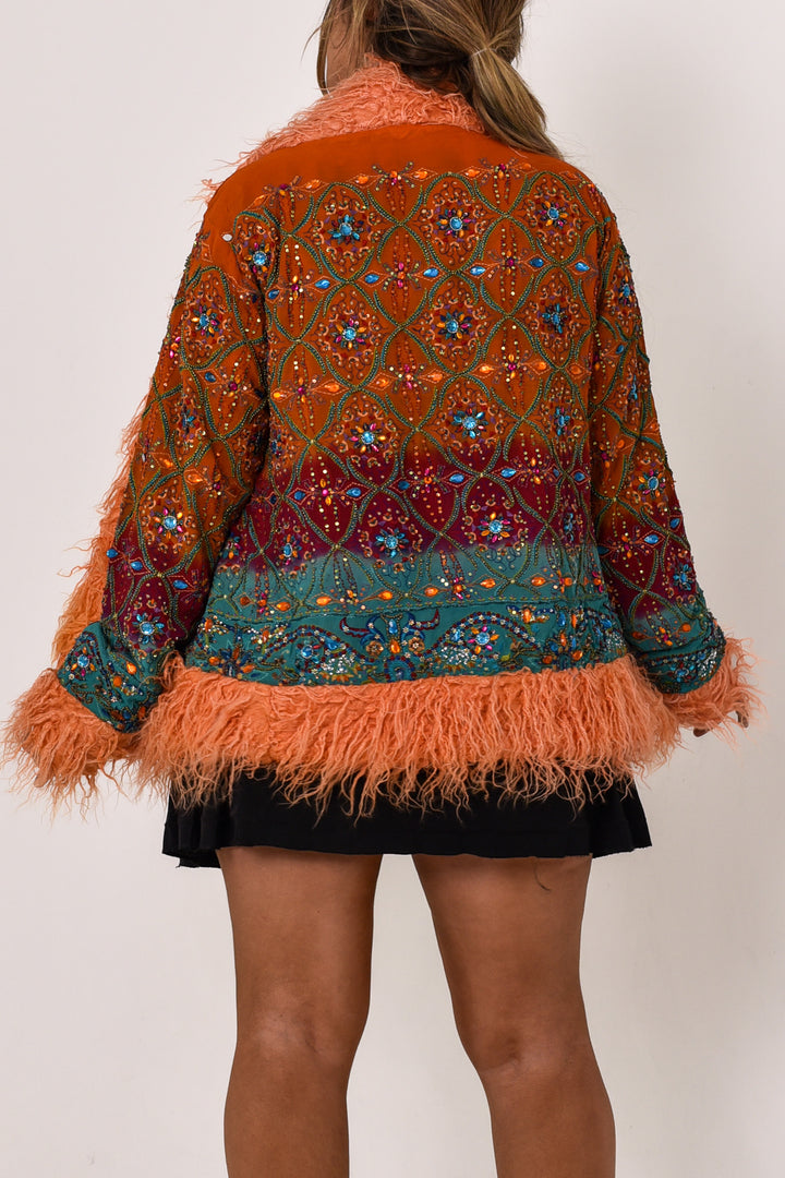 Sari Coat Foxglove | Size L UK 14