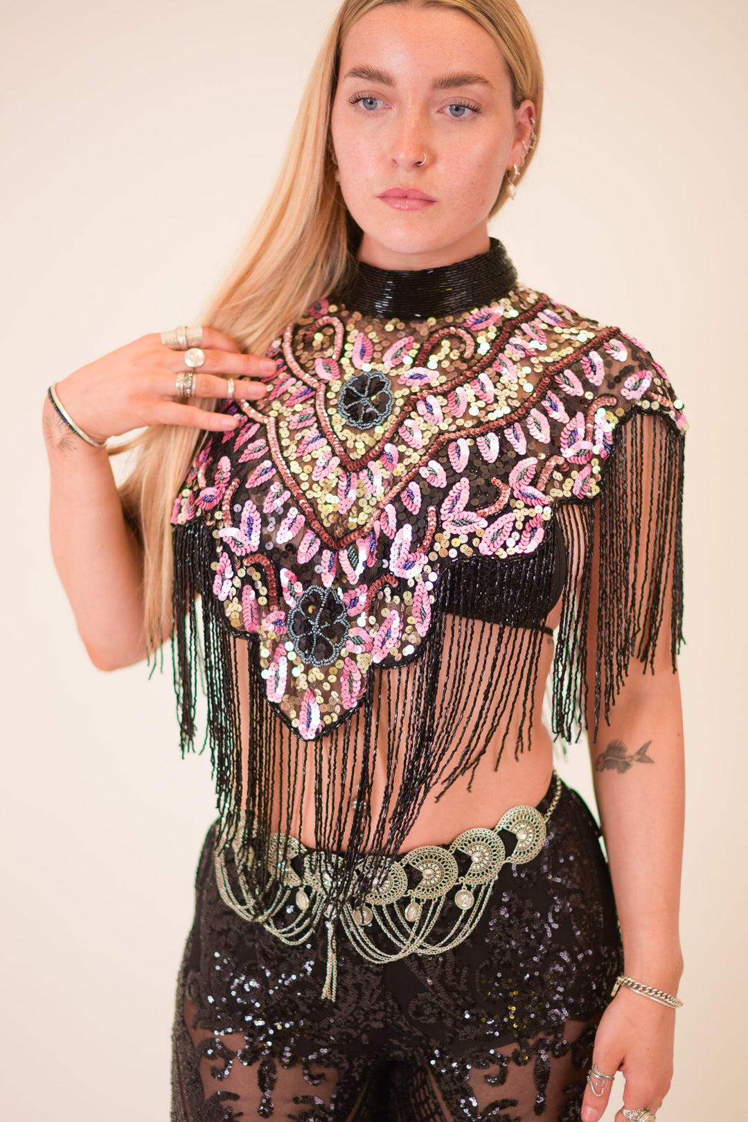 Peony Dreams Beaded Capelet