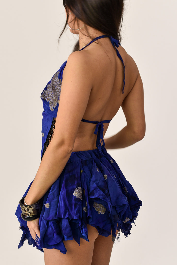 Saffron Halter Top and Skirt Set