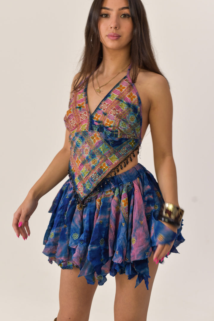 Dusk Halter Top and Skirt Set