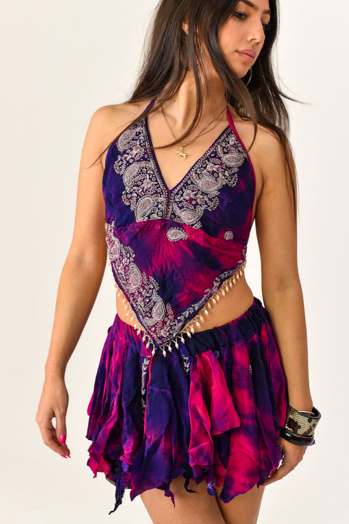 Russet Halter Top and Skirt Set