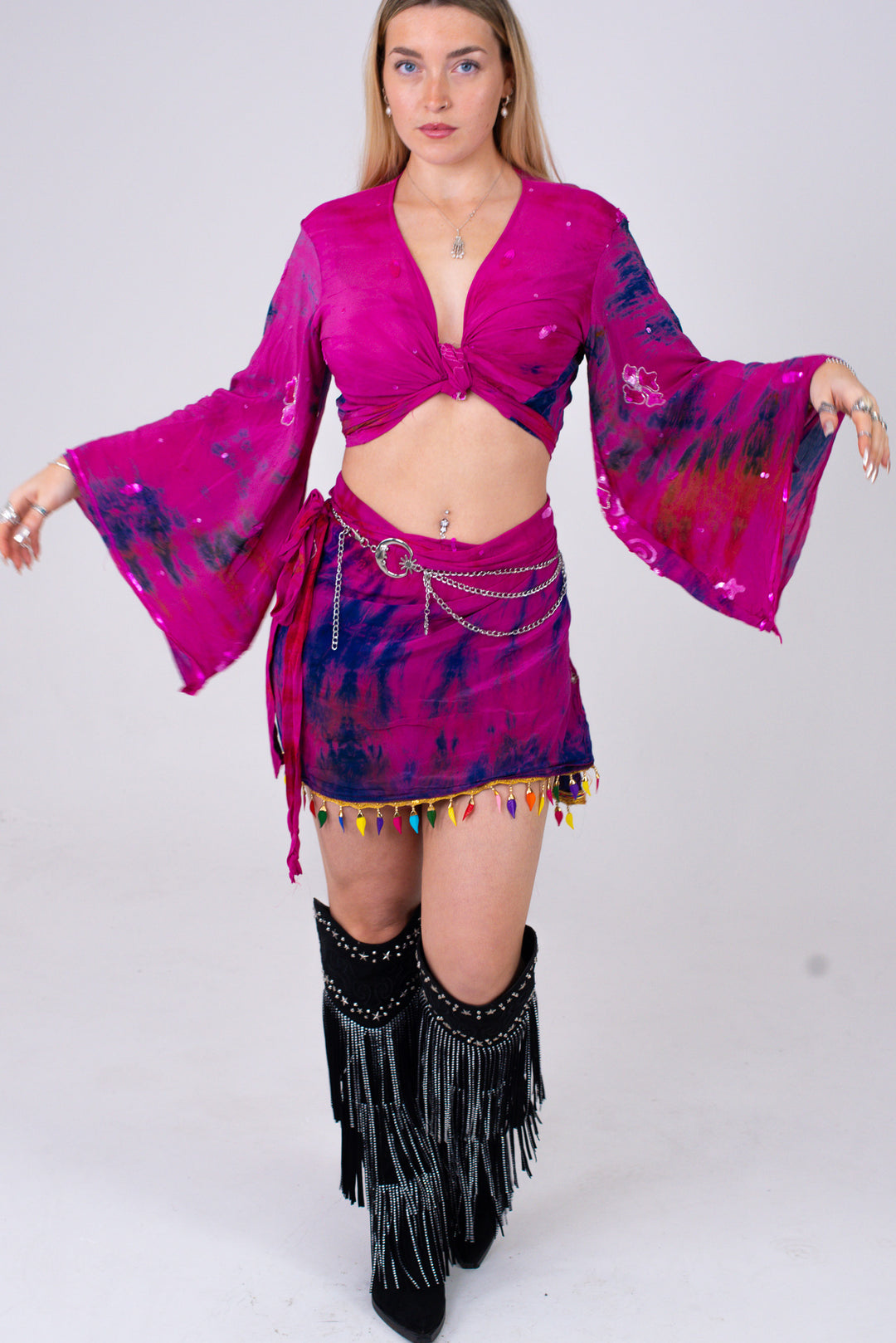 Baddie Skirt & Bell Sleeve Set