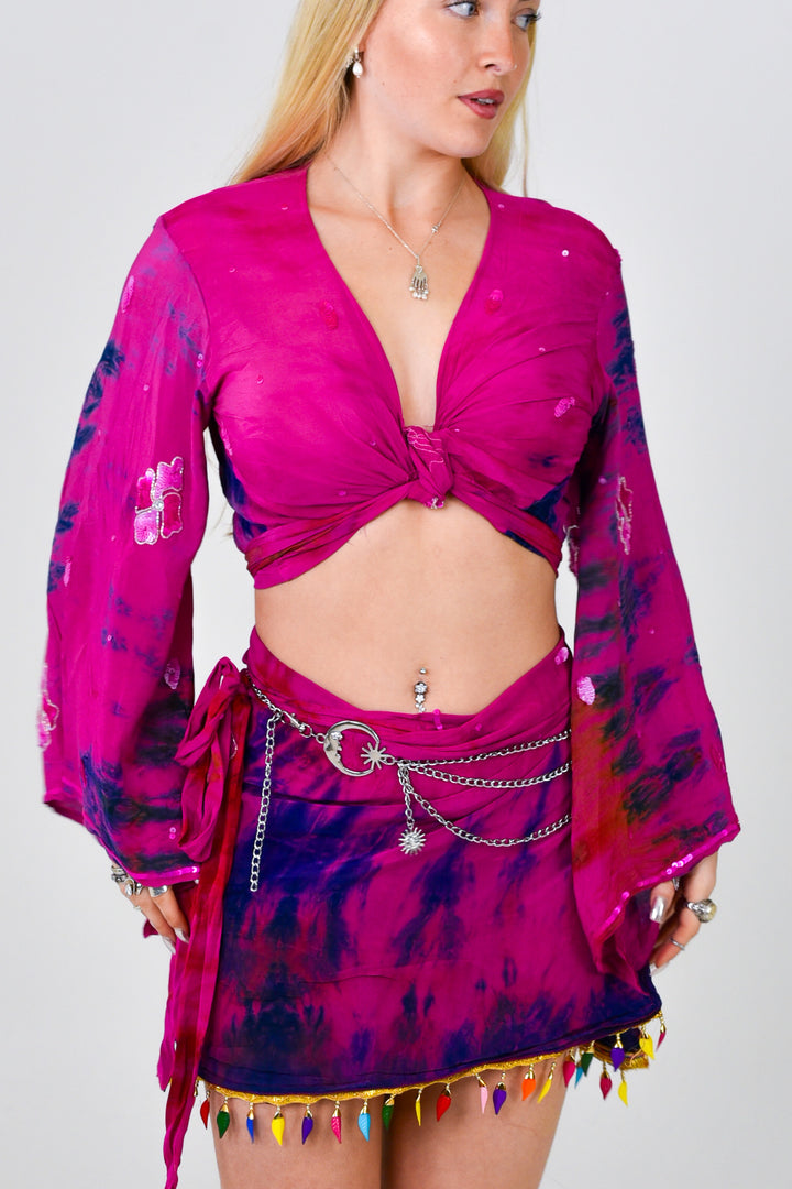 Baddie Skirt & Bell Sleeve Set