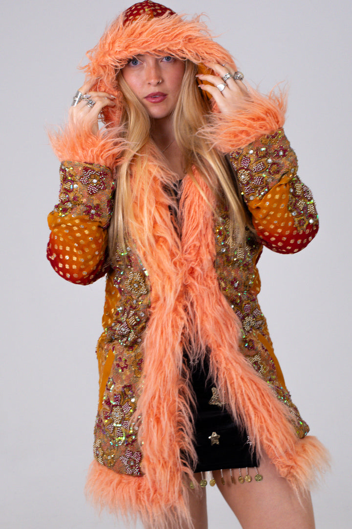 Sari Coat with Hood SHERBERT | UK 6-8