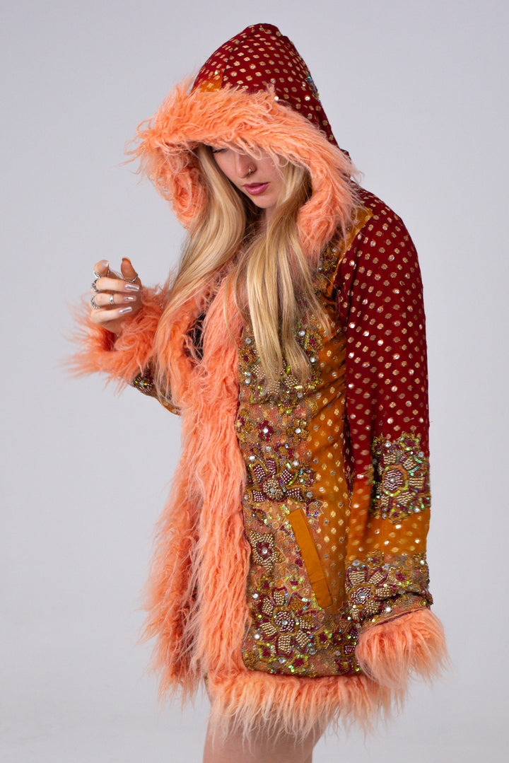 Sari Coat with Hood SHERBERT | UK 6-8