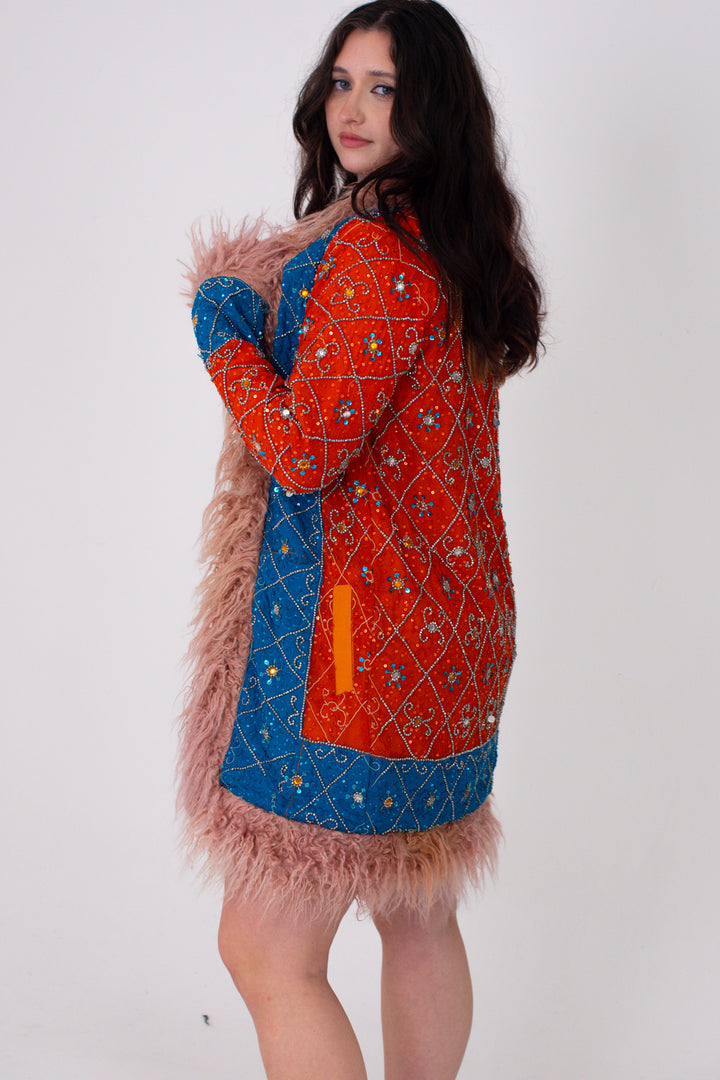 Recycled Sari Coat NOVA | UK Size 10-12