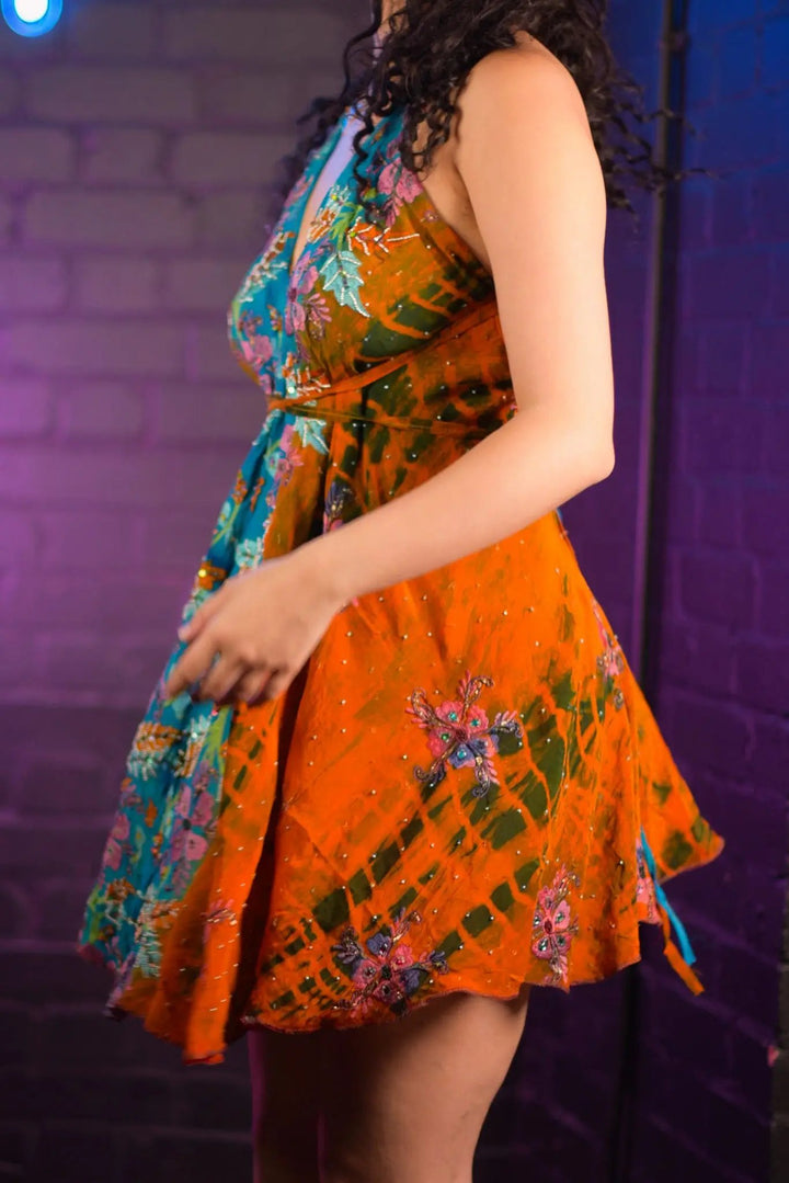 Side view of vibrant Eria Mini Dress