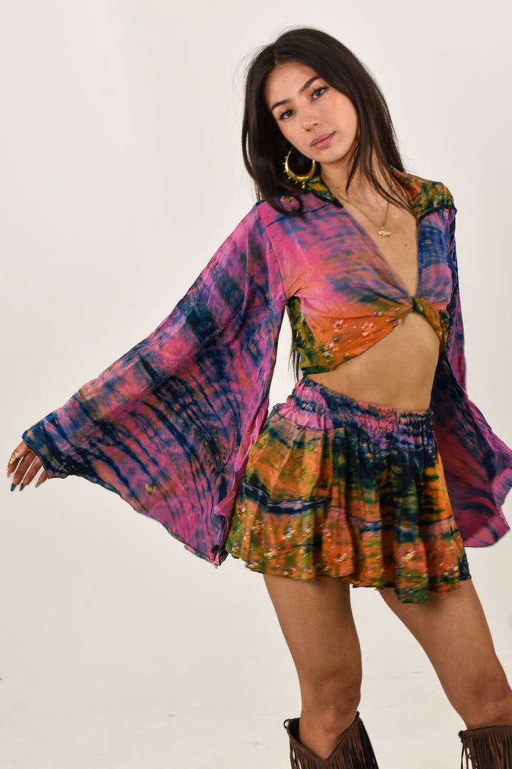 Saluna Skirt &amp; Bell Sleeve Top Set